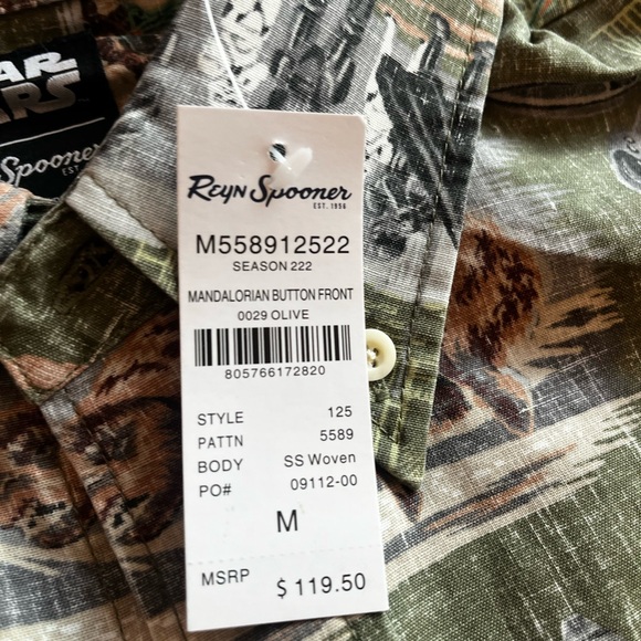 NWT Reyn Spooner Olive Mandalorian Shirt - Picture 3 of 4